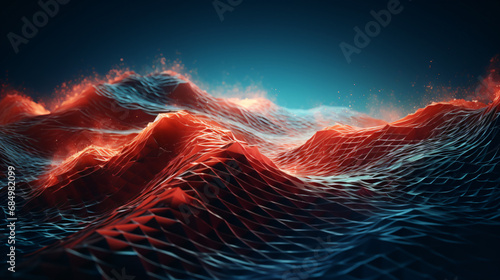 Waves in a digital grid with particles