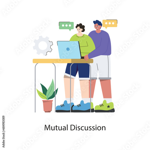 Wallpaper Mural Mutual Discussion vector Flat Design illustration. Symbol on White background EPS 10 File Torontodigital.ca
