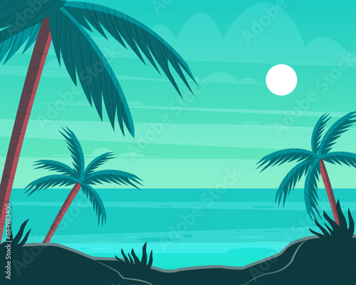 Summer landscape beach background © AinStory