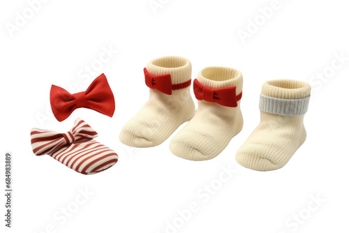 Tiny Footwear Wonders Genuine Isolated Baby Shoes and Socks in Realistic View isolated on transparent background