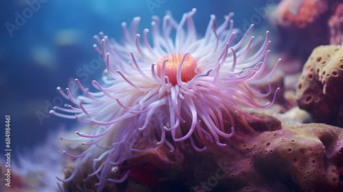 Beautiful Underwater Anemone. generative ai. © mfz