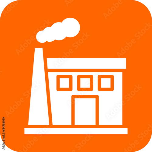 Factory Pollution Icon Style