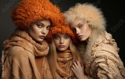 Tones of Texture: A Trio of Models in Monochromatic Knitwear