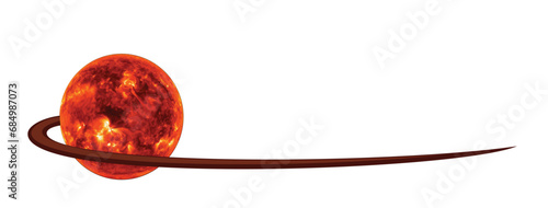 The red sun globe symbol.