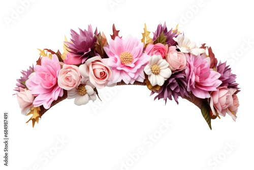 Petal Perfection Unveiling Floral Headband Imagery isolated on transparent background © Yasir
