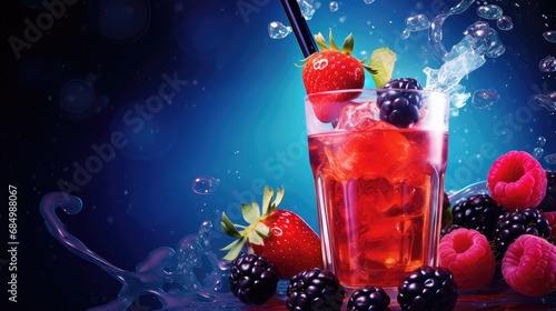 berry fresh soda drink bubbly illustration summer glass, cool ness, rement juice berry fresh soda drink bubbly photo