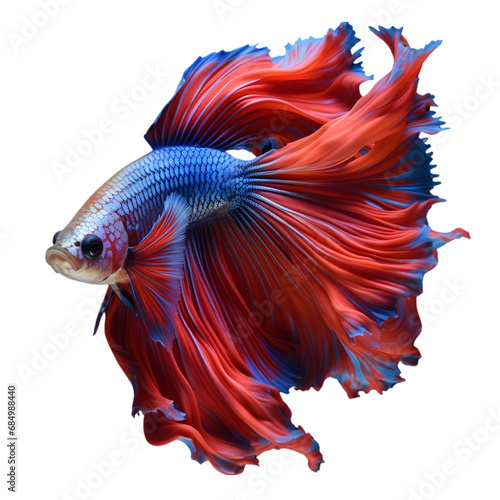 Capture the moving moment of blue siamese fighting fish isolated on white background,  betta fish © CreativeBB