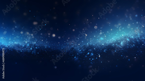 Banner Dark blue and glow particle abstract background.