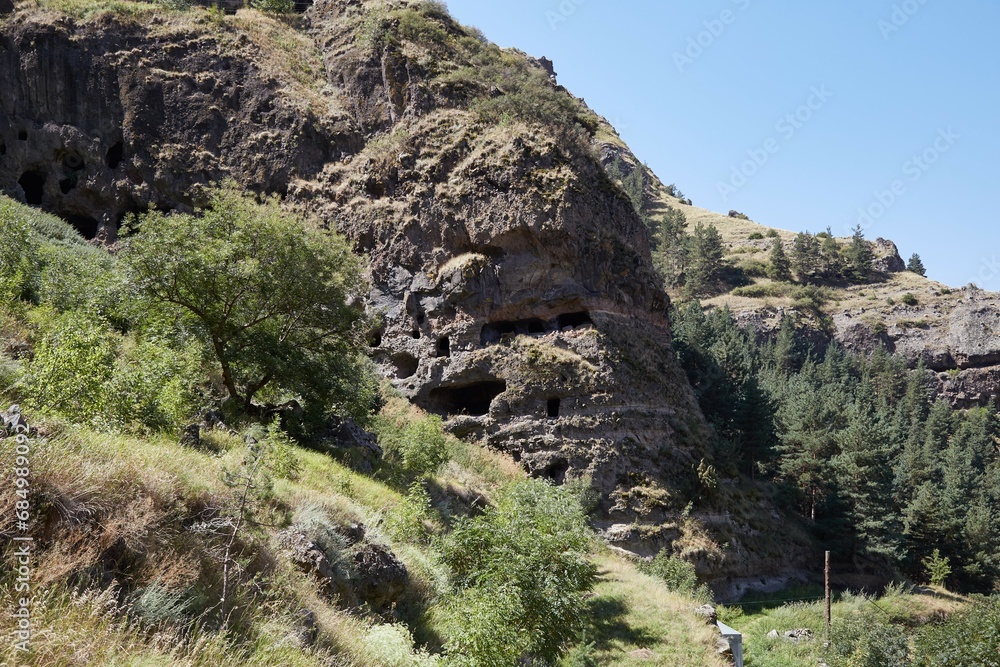Vanis Kvabebi, an ancient cave city located near and similar to Vardzia, Georgia