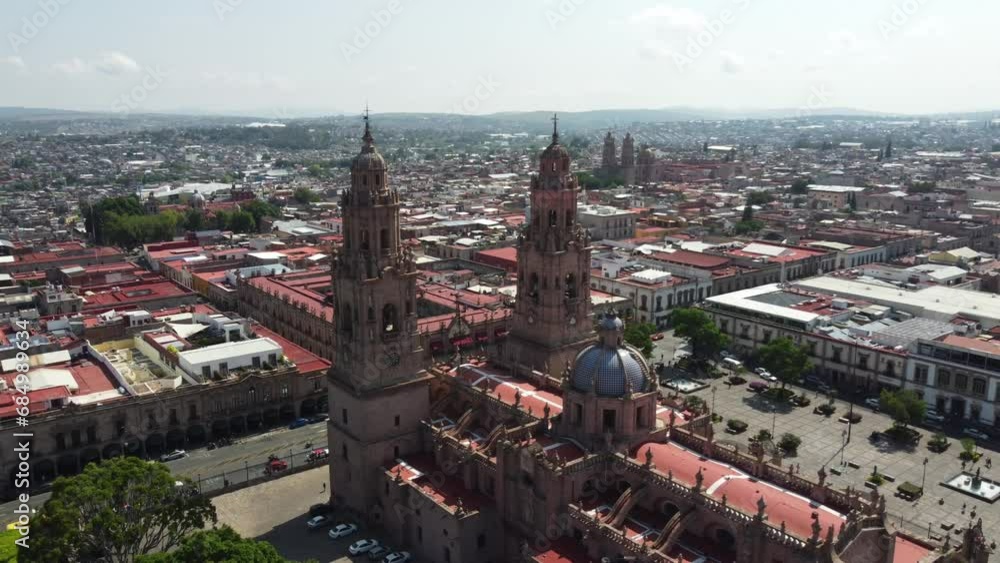 front view and orbit of the morelia cathedral of morelia front view and orbit of the morelia cathedral of morelia