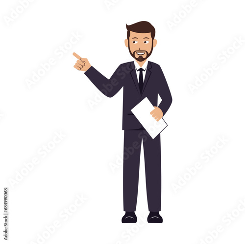 Businessman Cartoon Character Design Illustration vector eps format , suitable for your design needs, logo, llustration, animation, etc. photo