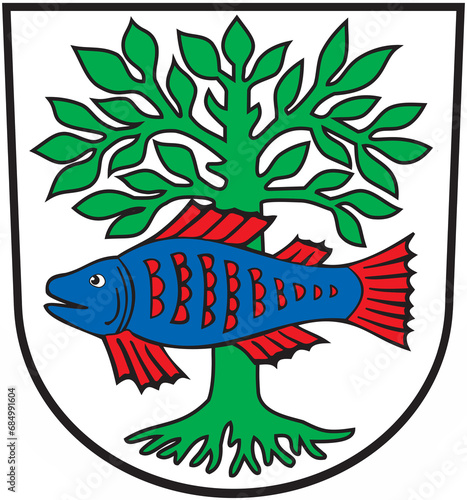 Coat of arms of the city of Bad Buchau. Germany photo
