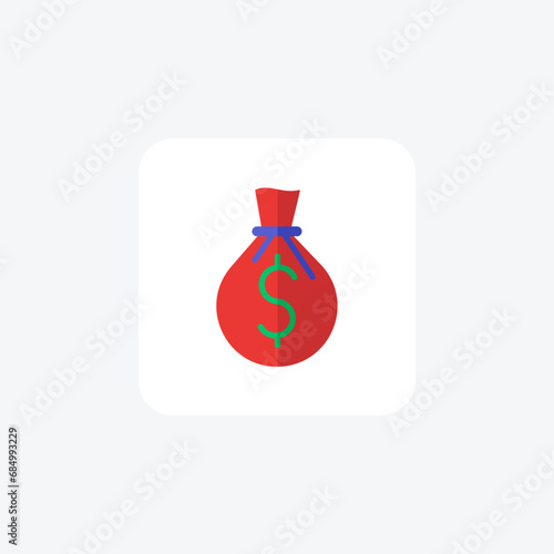 Money bag,Finance, Assets, Investment, flat color icon, pixel perfect icon
