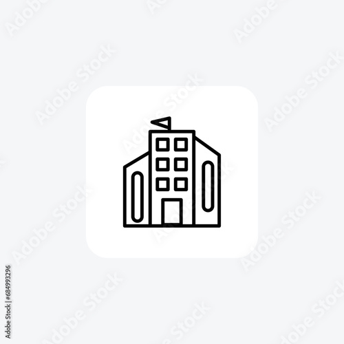 Building ,ArchitecturalMarvel, ConstructionProject, UrbanInfrastructure, Line Icon, Outline icon, vector icon, pixel perfect icon photo