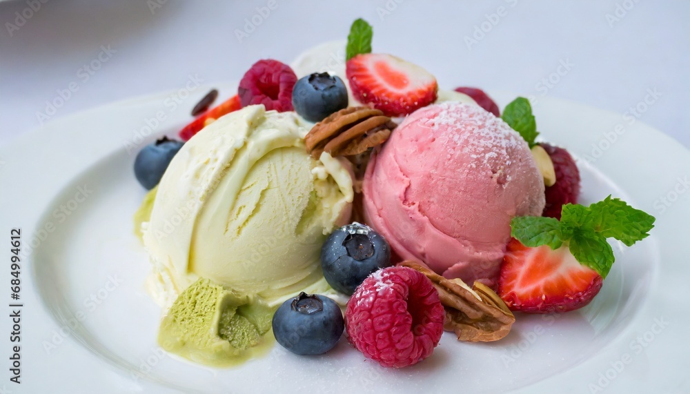 Homemade Organic Fresh fruit ice cream with special creamy ice cream Homemade Organic Fresh fruit ice cream with special creamy ice cream