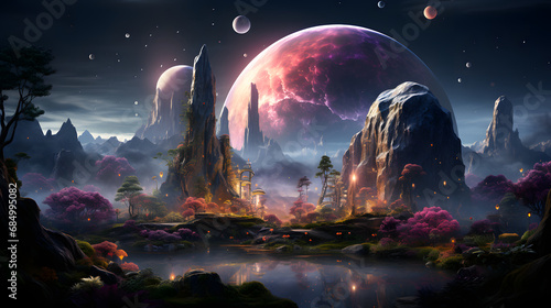 landscape of fictional planet #684995082