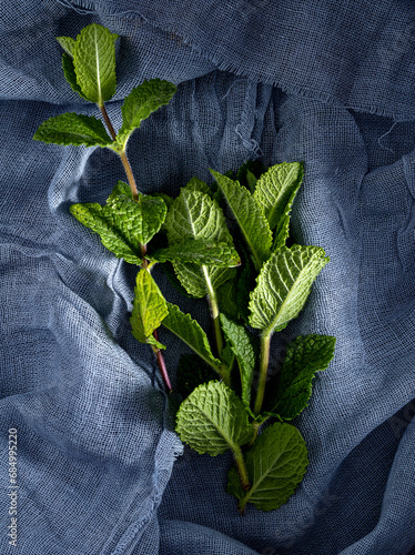 Mint leaves, rustic