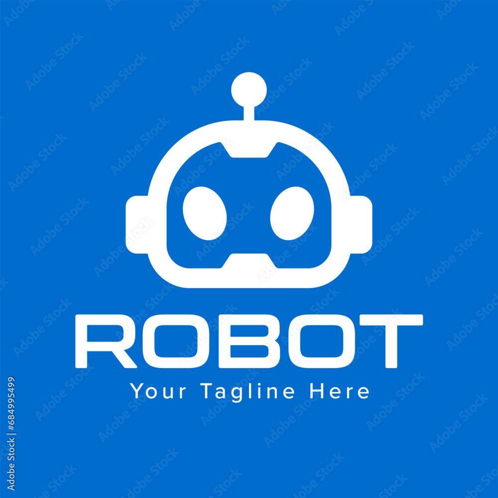Robot Head artificial intelligence cartoon avatar icon logo Robot Head artificial intelligence cartoon avatar icon logo