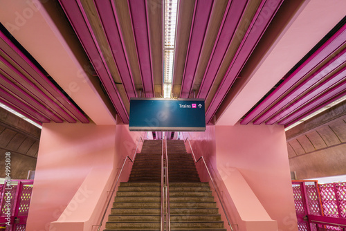 Photography Pink train station in Singapore