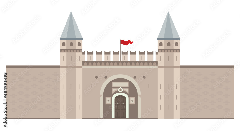 Topkapi Palace Entry Illustration Vector Design