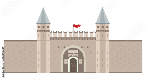 Topkapi Palace Entry Illustration Vector Design