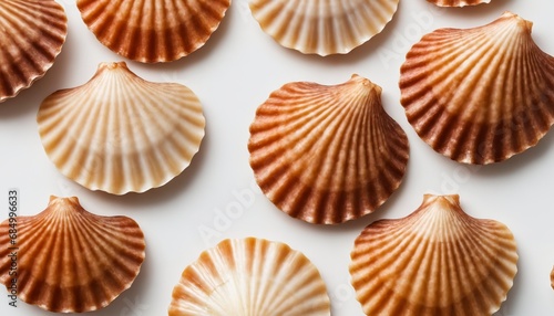 Beautiful collections of seashell in white background
