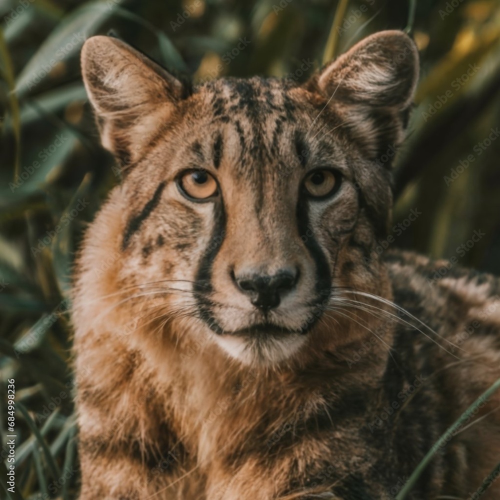 Obraz premium closeup of an exotic forest animal, photo, fashion ai generated