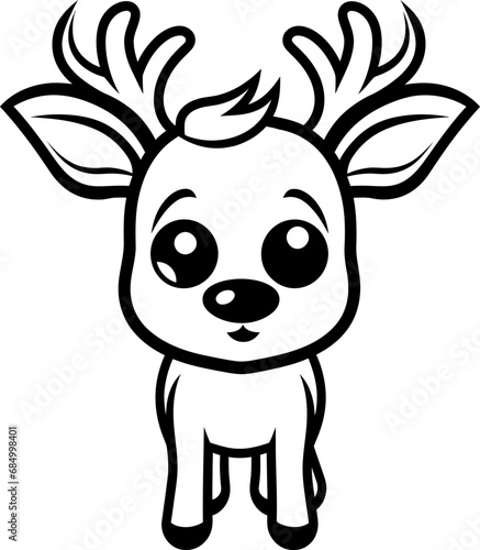 Wallpaper Mural Cute rudolph reindeer christmas silhouette icon in black color. Vector template. Torontodigital.ca