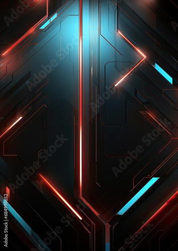 Futuristic technology metal surface gaming banner background