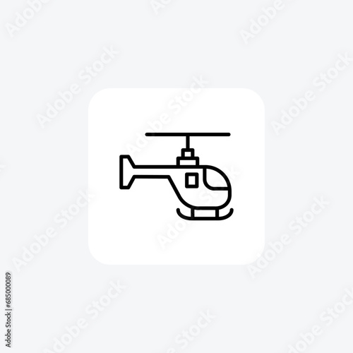 Helicopter,Aerial Transport, Aviation, Vertical Takeoff, Line Icon, Outline icon, vector icon, pixel perfect icon