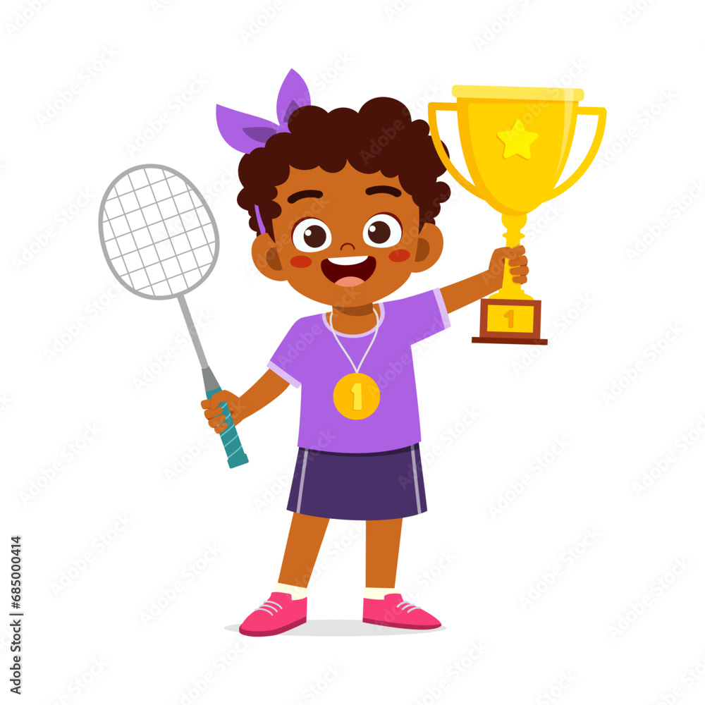 little kid holding trophy winning in sport little kid holding trophy winning in sport