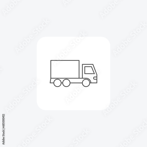 Truck,Transportation, Heavy-duty, Cargo Carrier,  thin line icon, grey outline icon, pixel perfect icon