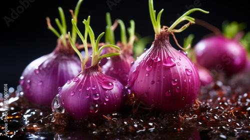 close up of a purple onion