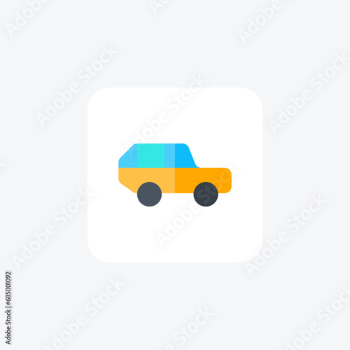 Racing Car, Speedster, Track Performance flat color icon, pixel perfect icon