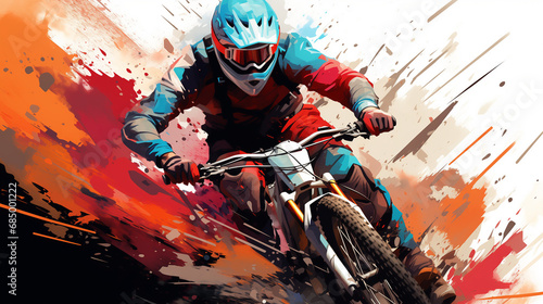 bike biker motorradfahrer speed helm ullustration cartoon comicstyle schnell verwischt
