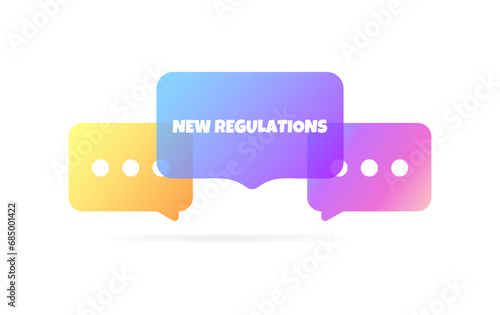 New regulations bubble. Flat, color, message bubbles, new regulations icon. Vector icon photo