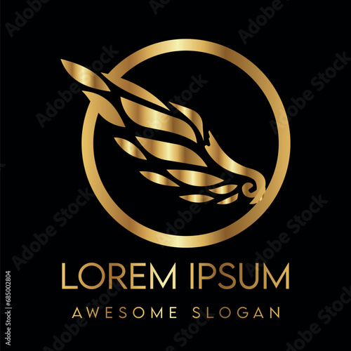 Vector luxury logo with bird design perfect for logos labels badges