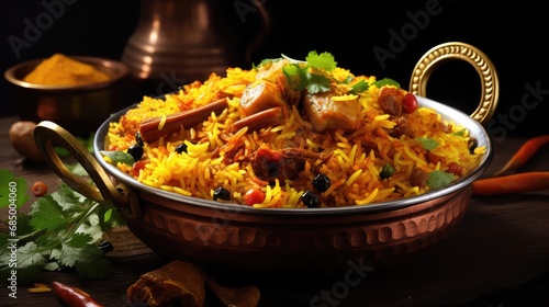 background meat indian food biryani illustration grandeur spices, curry tandoori, masala naan background meat indian food biryani photo