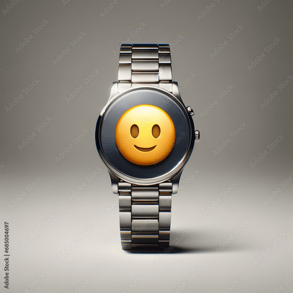 Emoji of a sophisticated wristwatch, perfect for fashion stock