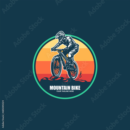 downhill mountain bike black silhouettes logo
