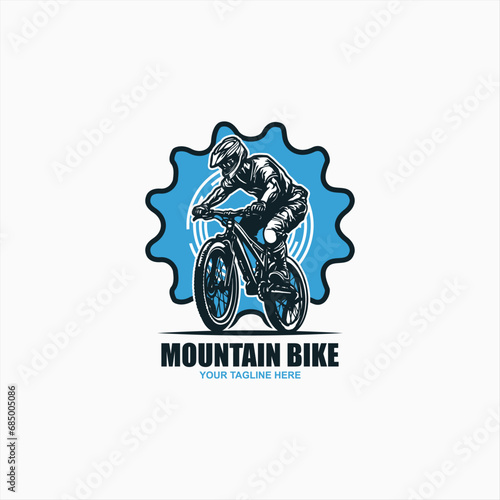 downhill mountain bike black silhouettes logo