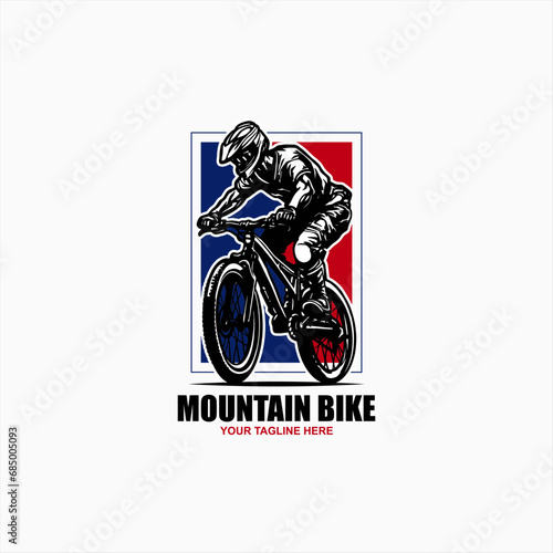downhill mountain bike black silhouettes logo