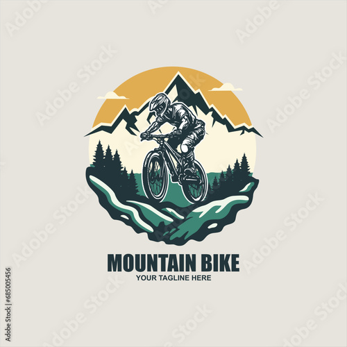 Downhill Bike Rider Badge Mountain Bike Logo t-shirt Brooklyn bicycle motocross freestyle