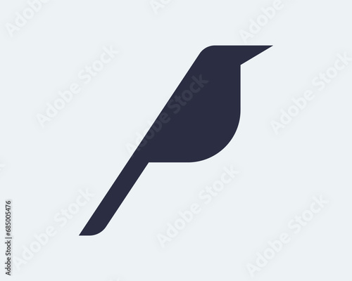 Red winged black bird logo and vector icon. minimal vector bird illustration. (ID: 685005476)