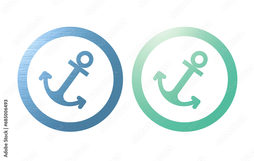 anchor icon symbol green and blue. anchor icon symbol green and blue.