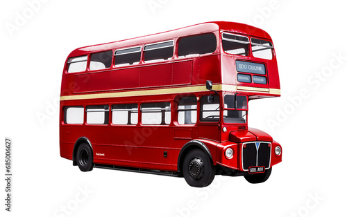 Isolated Red Bus On transparent background