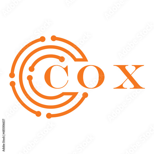 COX letter design. COX letter technology logo design on white background. COX Monogram logo design for entrepreneur and business