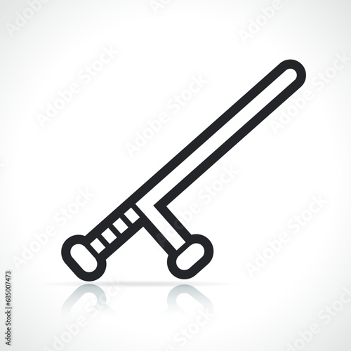 cop nightstick line icon isolated