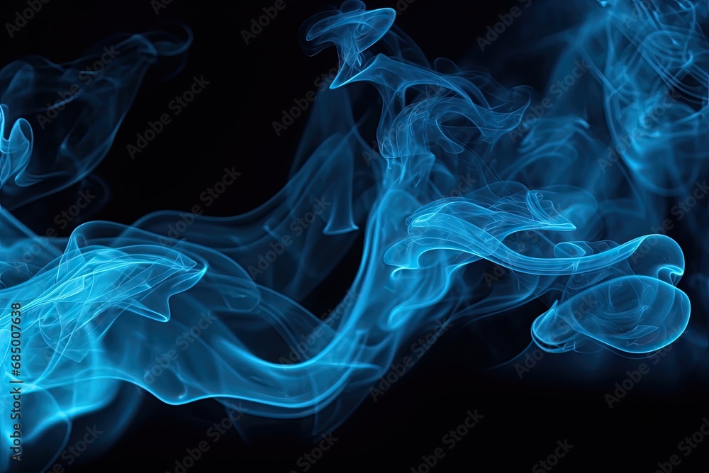 Fototapeta premium Blue smoke abstract background for desktop 