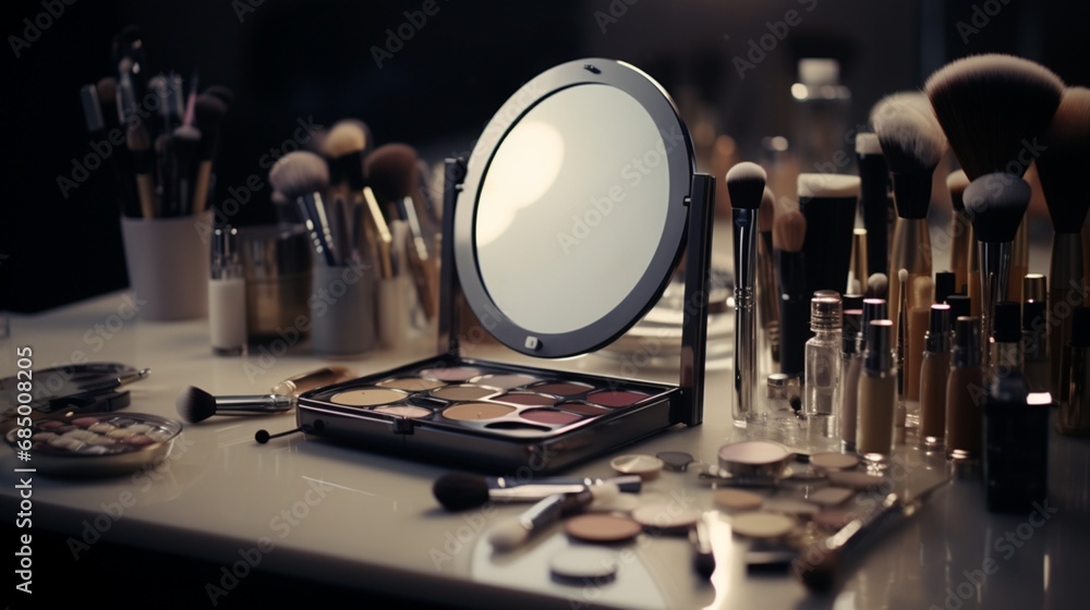 An exquisite makeup mirror, showing a